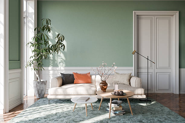 Muted sage green wall paired with crisp white trim by a house painter in Duncan, SC